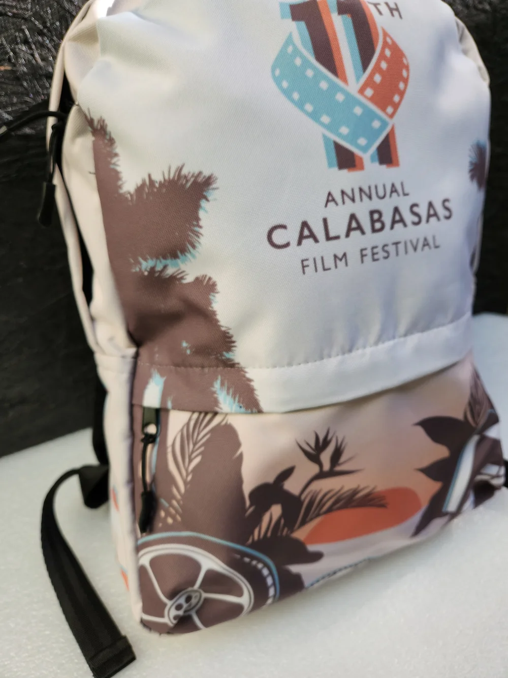 11th Annual Calabasas Film Festival Logo Backpack 2024 - Pastel Beach Print
